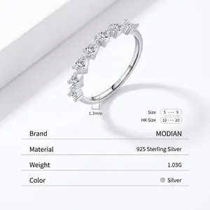 S925 sterling silver stacking ring with pear-cut zircon and pavé setting design