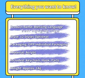 Produktdetails und Spezifikationen für Acryl-Segenswort-Anhänger-Schlüsselanhänger