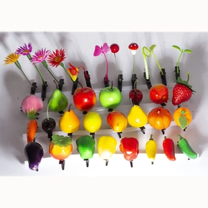 Assorted 3D resin fruit and vegetable hair clips including sprouts and flowers for kids