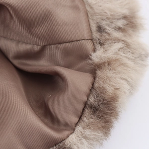 Faux fur leopard print coat featuring brown silk lining and soft plush texture
