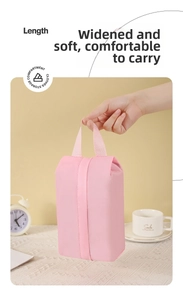 Borsa da viaggio rosa portatile con manico largo e chiusura a zip sicura