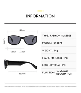 Detailed size parameters for curved lens sunglasses showing frame width and temple length