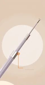 Detail of retractable cat wand featuring durable stainless steel explosion-proof rings