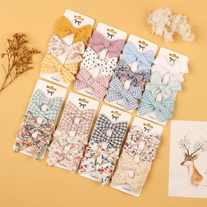 Toddler Baby Girls Bow Hair Clips Fabric Lace Velvet Floral Plaid Polka Dot Hairpins Cute Sweet Princess Headwear Accessory