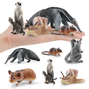 Educational forest animal model set including anteater, snail, and meerkat toy figures