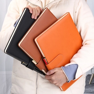 Business Notebook Large A4 PU Leather Thickened Professional Meeting Diary Journal Magnetic Buckle Pen Holder Design