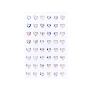 Colorful heart-shaped acrylic crystal stickers for DIY body art and creative scrapbooking
