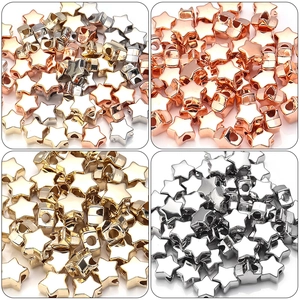 Star Shape CCB Plastic Spacer Beads Electroplated Metallic Finish For DIY Jewelry Making Bracelets Necklaces Handicrafts