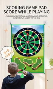 Tapete de juego de golf para niños con diana de dardos adhesivos y red de puntuación de pared