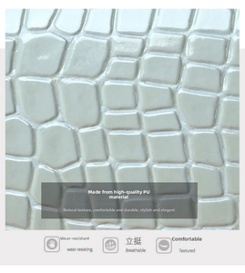 Close-up of crocodile embossed PU leather texture on minimalist women long wallet