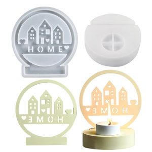 DIY Silikonform für HOME Haus-Kerzenhalter Tischdekoration Heimschmuck Ornament