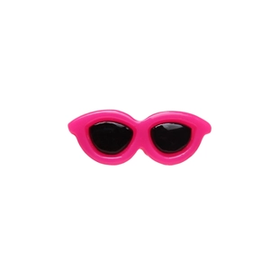 Pink cat-eye resin sunglasses miniature for DIY dollhouse accessories on white background