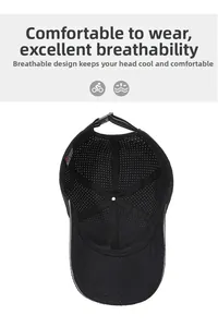 Internal structure of breathable mesh sports cap with sweatband and adjustable strap
