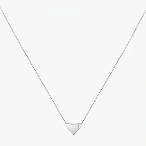 Heart Pendant Necklace 925 Sterling Silver Polished Smooth Heart Minimalist Jewelry Romantic Gift For Women Girls