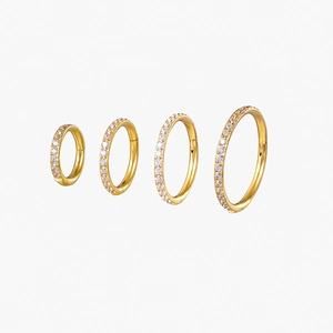 G23 Titanium Hinged Segment Ring Nose Hoop Piercing Jewelry Cubic Zirconia Inlaid Ear Cartilage Helix Septum Clicker