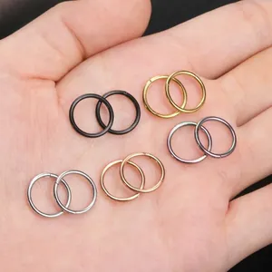 316L titanium steel segment rings in black, gold, silver, rose gold, and rainbow finishes