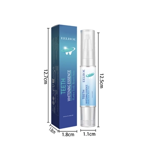 EELHOE teeth whitening pen dimensions showing 4ml serum bottle and compact box