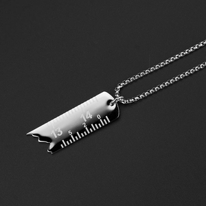 Collier créatif en acier titane argenté avec pendentif règle brisée pour tous