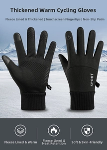 Winter thermal gloves with touch screen fingertips and anti-slip palms for cycling
