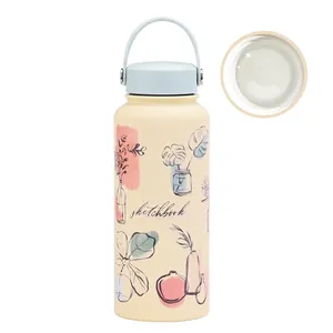 Detail of 1L insulated sports bottle with ceramic coated SUS304 stainless steel liner