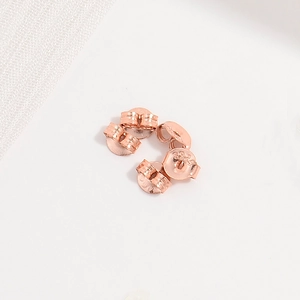 Poussettes papillon en argent massif S925 plaqué or rose avec marquage authentique