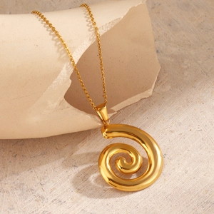 Vortex Anhänger Halskette Edelstahl Spiral Swirl Geometrisch Trendiger Mode Minimalistischer Schmuck Für Frauen Strand Party