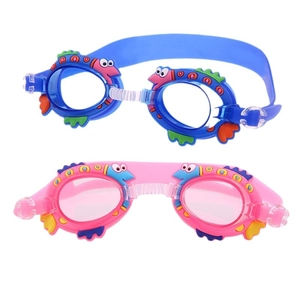 Cartoon fish kids swimming goggles with anti-fog lenses and adjustable TPE straps