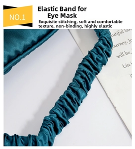 Dunkelgrüne Satin Schlafmaske elastisches Band Detail, weiches Seiden Maske Zubehör.