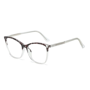 Cat-eye square TR90 blue light blocking glasses with tortoiseshell metal frame
