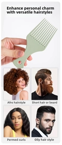 Nahaufnahme des hellgrünen, grobzinkigen Haarstabs für professionelles Styling und Volumen