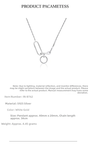 Detailed specs of S925 sterling silver geometric pendant necklace with 34cm box chain