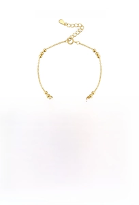 Detailed view of the S925 sterling silver beaded bracelet with 18k gold plating