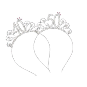 Birthday Queen Tiara Headband Alloy Rhinestone Crystal Crown Hair Accessory For Anniversary Celebration Women Girls
