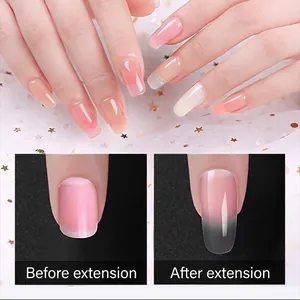 15ml clear nude pink nail extension gel before and after comparison for manicures