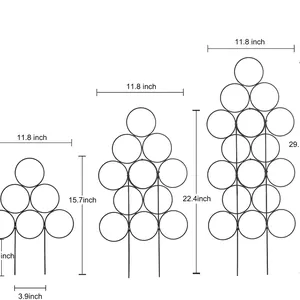 Adjustable iron garden trellis for climbing plants with modular heights up to 29.5 inches