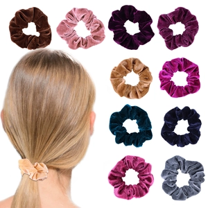 Velvet Hair Scrunchies Soft Elastic Hair Ties Solid Color Large Hair Bands For Women Girls Daily Styling