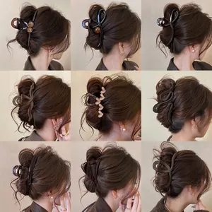 Set of large shark hair clips in assorted styles for thick hair with elegant matte finishes