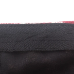 British style red and white plaid cotton flat cap with reinforced black inner band details