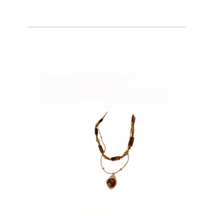 Detailed spec sheet showing layered necklace length, 23.1g weight, and copper material