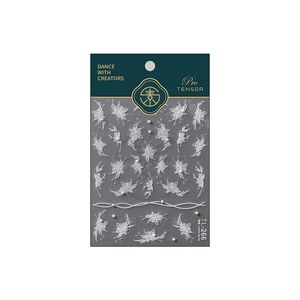 Eleganti adesivi per unghie fiori bianchi TENSOR con decorazioni perle da 2mm TL-266
