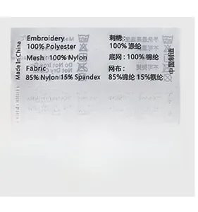 Lace lingerie care label showing detailed polyester and nylon material composition