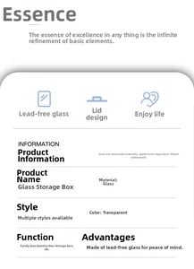 Lead-free transparent glass storage jar specifications and multi-functional features