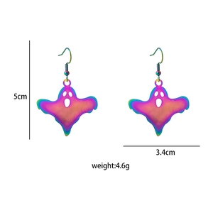 Iridescent ghost earrings for Halloween with dimensions 5cm height and 3.4cm width