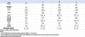 Guide des tailles pour ensemble blazer court et short avec mesures précises en CM