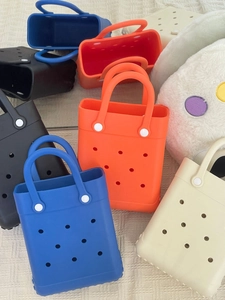 Lightweight EVA beach tote bags with perforated design shown in multiple colors