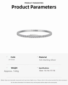 Detail shot of 925 sterling silver tennis bracelet featuring micro-pave cubic zirconia