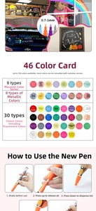 Detailed 46-color chart and usage guide for professional 0.7mm liquid chalk markers