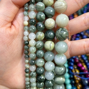 Natural green prehnite stone beads for DIY jewelry making in various sizes from 4mm to 12mm