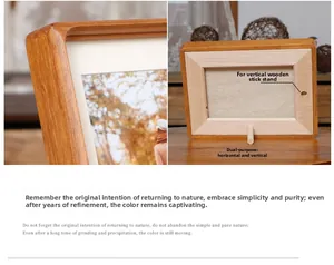 Detail view of walnut photo frame with smooth rounded corners and wood grain texture