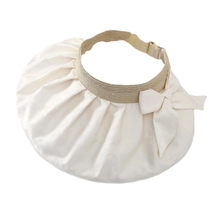 Cappello parasole da donna con fiocco e fascia in paglia protezione UV